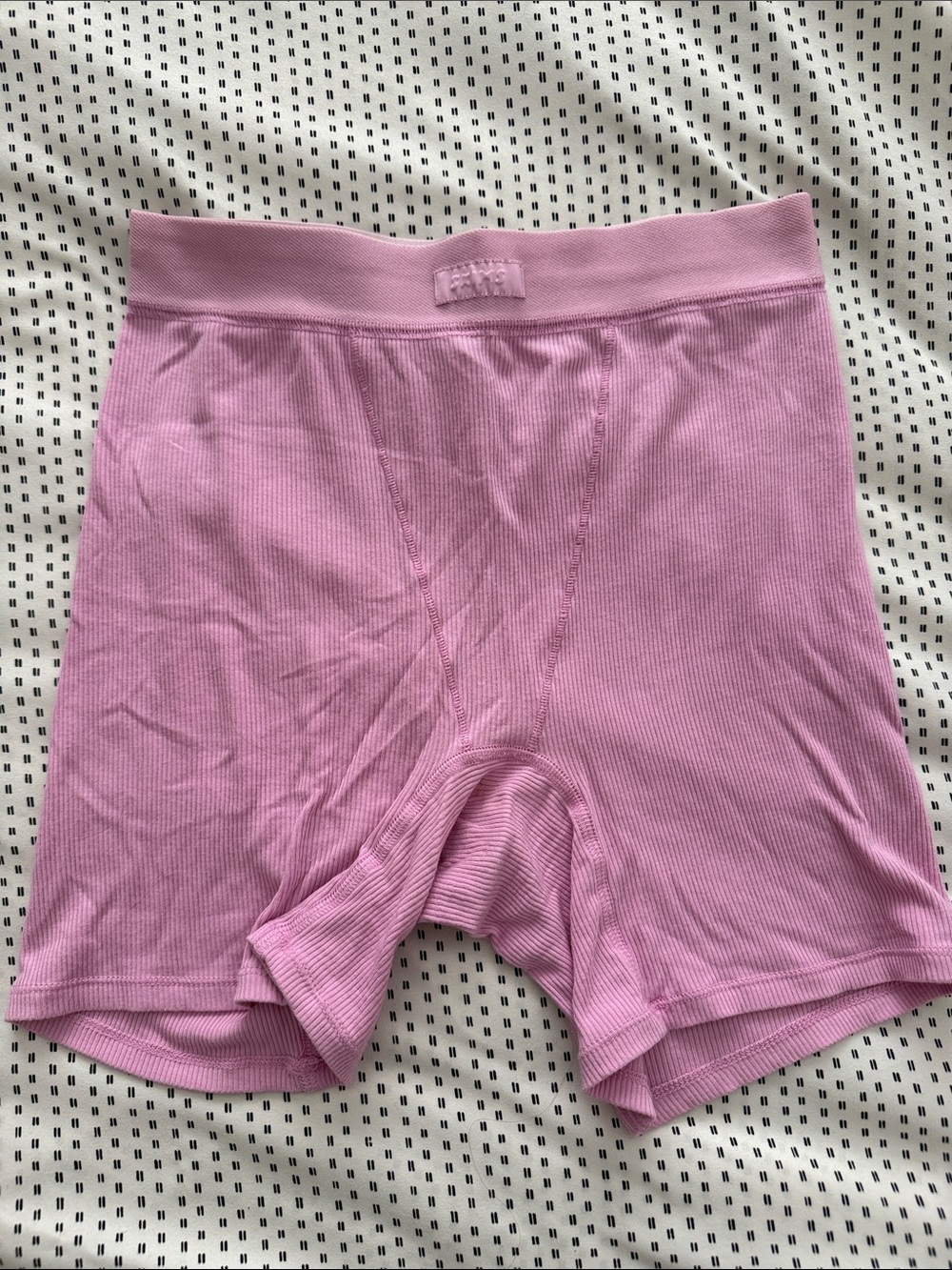 SKIMS Pink Ribbed High-Rise Boxer Briefs